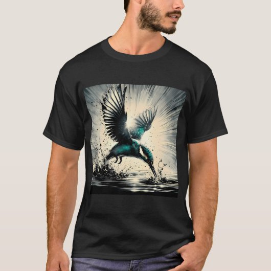 AI生成アート カワセミ Tシャツ (正面)