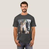 AI生成ネコ02「いいえ」 Tシャツ (正面フル)