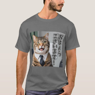 AI生成ネコ02「おはようございます」 Tシャツ