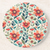 AI生成フローラ砂岩コースターデザイン コースター (正面)