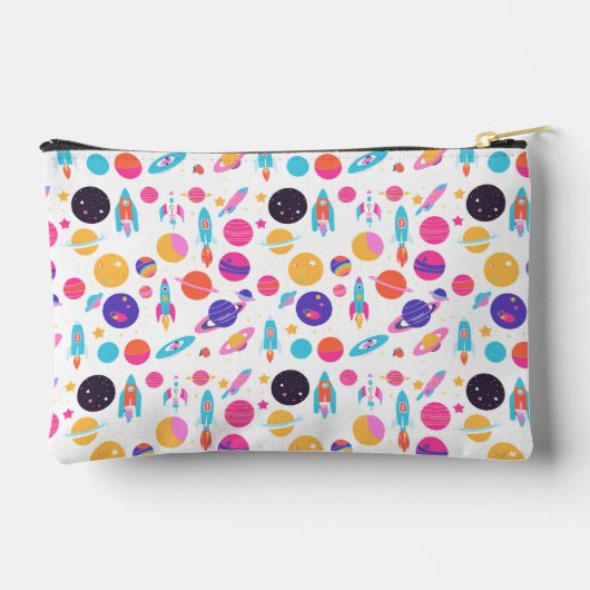 AI生成宇宙パターンの構成 アクセサリーポーチ (裏面)