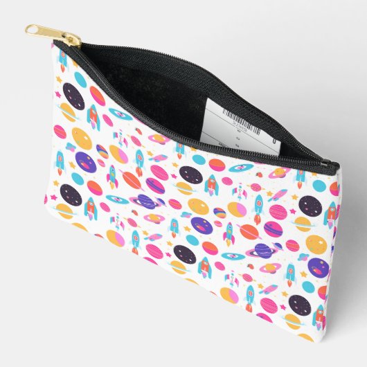 AI生成宇宙パターンの構成 アクセサリーポーチ (見開き)