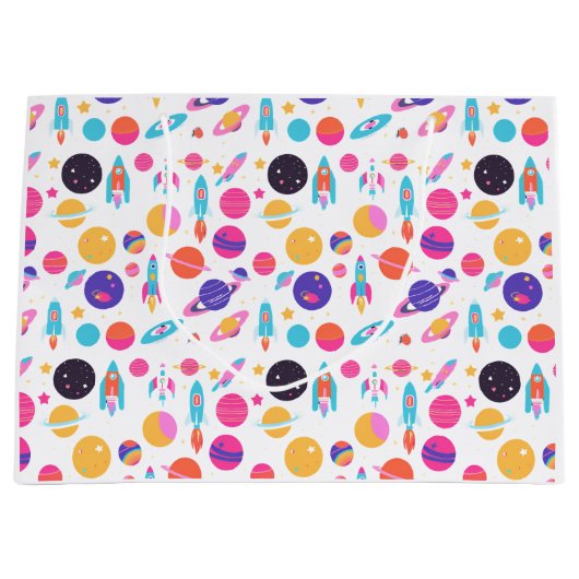 AI生成宇宙パターン（の模様が）ある抱き枕 ラージペーパーバッグ (正面)