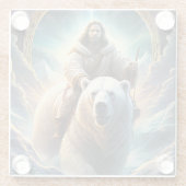 (AI生成)シロクマのイエス ガラスコースター (裏面)