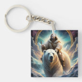 (AI生成)シロクマのイエス キーホルダー (正面)