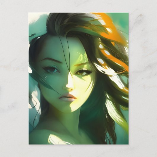 AI美しい女性葉書 ポストカード (正面)