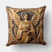 AI美しい木彫り天使 クッション (裏面)