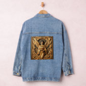 AI美しい木彫り天使 デニムジャケット (ハンガー)
