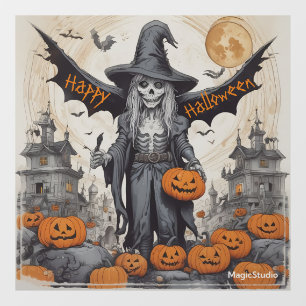 AI翼スケルトンハロウィーンウィンドウの固定デカール ウィンドウサイン