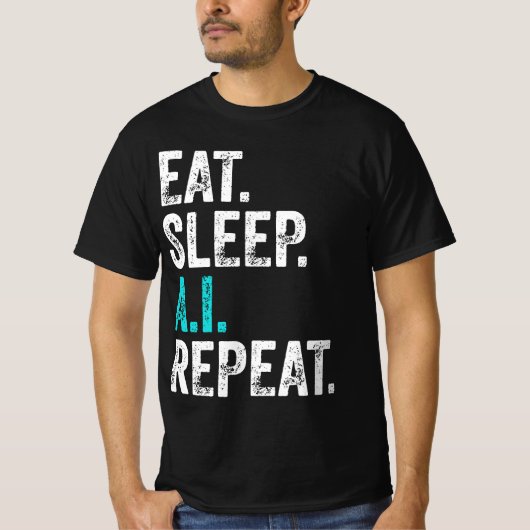 AI食べリプレートのスリープ Tシャツ (正面)