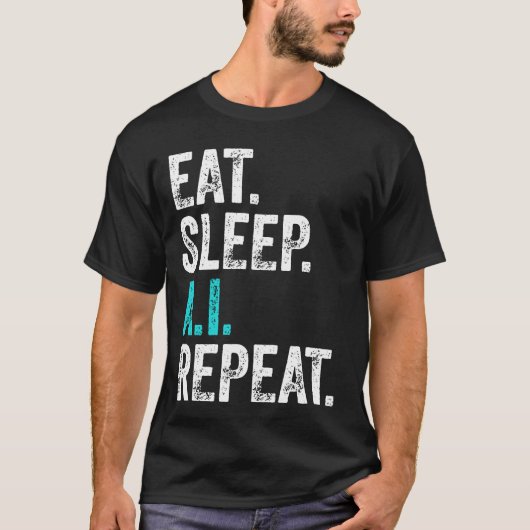 AI食べリプレートのスリープ Tシャツ (正面)