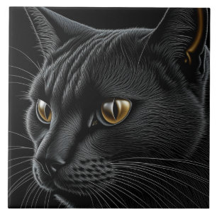AI黒猫(黄色い目) タイル