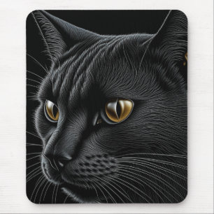 AI黒猫(黄色い目) マウスパッド