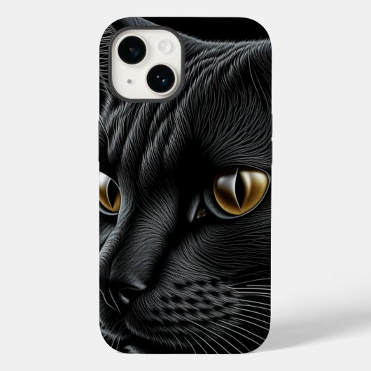 AI黒猫（黄色い目） Case-Mate iPhoneケース (裏面)