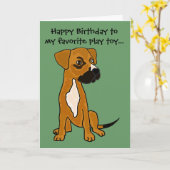 AI-おもしろいなボクサーの組合せのバースデー・カード カード (黄色い花)