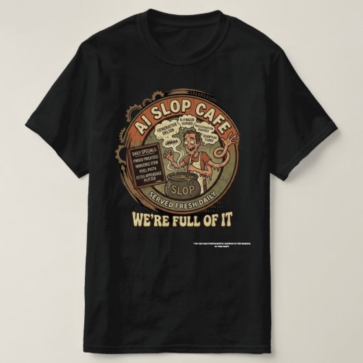 AI ぐちゃぐちゃカフェ Tシャツ (デザイン正面)