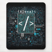 Ai – テクノロジー – コーディング・モノグラム – スラッシュ マウスパッド (正面)