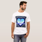 AI: ハートのあるテクノロジー メンズ ホワイト Tシャツ (正面フル)