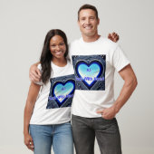 AI: ハートのあるテクノロジー メンズ ホワイト Tシャツ (ユニセックス)