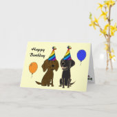 AI – フラットコートリトリバー誕生日カード カード (黄色い花)