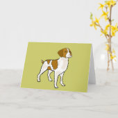 AI-ブリッタニースパニエル犬Notecards カード (黄色い花)
