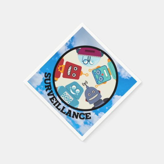 AI （人工知能） – 監視 スタンダードカクテルナプキン (角)