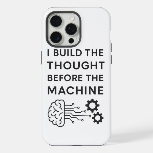 AI 引用デザイン - 機械に先立つ思考 iPhoneケース (裏面)