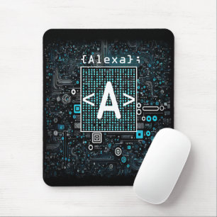 Ai – 技術 – コーディング・モノグラム – 文字A マウスパッド