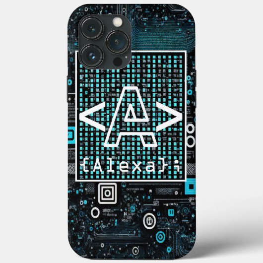 Ai – 技術 – コーディング・モノグラム – 文字A Case-Mate iPhoneケース (裏面)