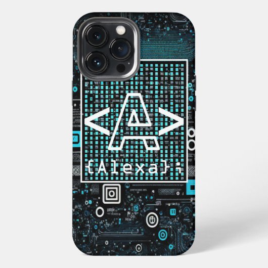 Ai – 技術 – コーディング・モノグラム – 文字A iPhoneケース (裏面)