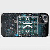 Ai – 技術 – コーディング・モノグラム – 文字K iPhoneケース (裏面横)