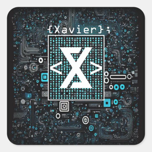 Ai – 技術 – コーディング・モノグラム – Xavier スクエアシール (正面)