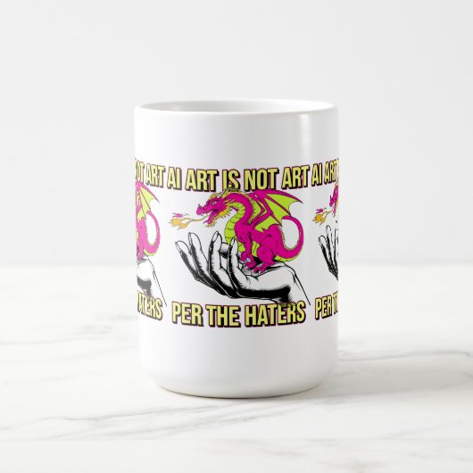 AI ArtはHaters DragonのArtではない コーヒーマグカップ (中央)