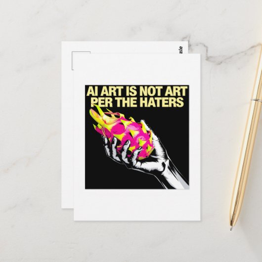 AI ArtはHaters Hand Dragonfruitのアートではない ポストカード (正面/裏面インサイチュ)