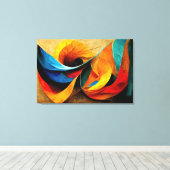 AI ART -抽象芸術AI Art:カラーの折り畳み キャンバスプリント (インサイチュ (ウッドフロア))