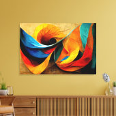 AI ART -抽象芸術AI Art:カラーの折り畳み キャンバスプリント (インサイチュ (リビング))