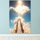 AI Art – 階段から天国：下を見ない キャンバスプリント (インサイチュ (ウッドフロア))