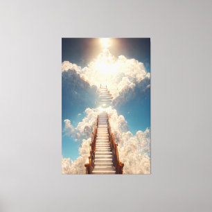 AI Art – 階段から天国:下を見ない キャンバスプリント