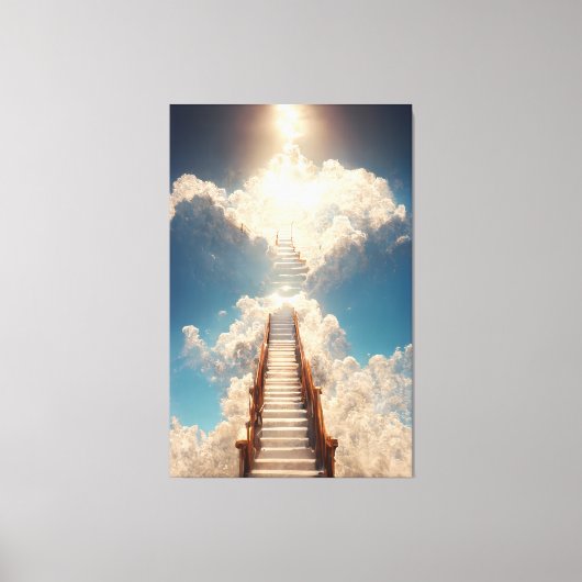 AI Art – 階段から天国：下を見ない キャンバスプリント (正面)
