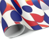 AI Art Red White & Blue Patriotic American Pattern ラッピングペーパー (ロールコーナー)