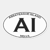 AI - Assateagueの島の楕円形のロゴ 楕円形シール (正面)