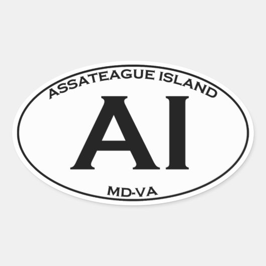 AI - Assateagueの島の楕円形のロゴ 楕円形シール (正面)