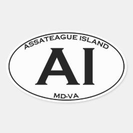 AI - Assateagueの島の楕円形のロゴ 楕円形シール
