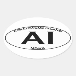 AI - Assateagueの島の楕円形のロゴ 楕円形シール