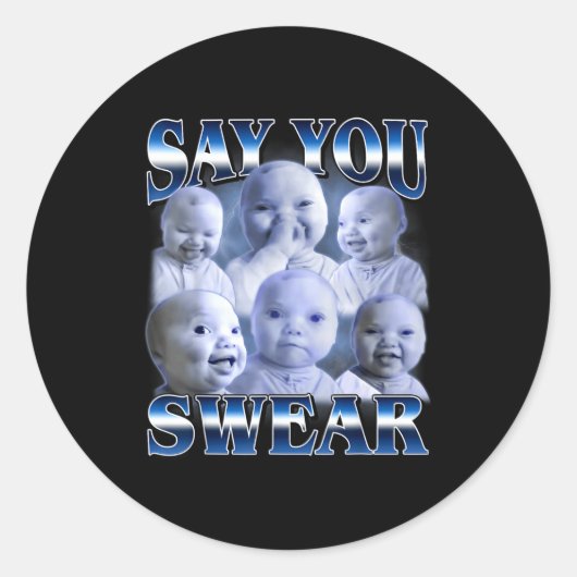 Ai Baby Funny Laughing Say You Swear Holding Laugh ラウンドシール (正面)