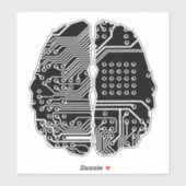 AI Brain Sticker – 未来的なアーバンエッジ シール (シート)