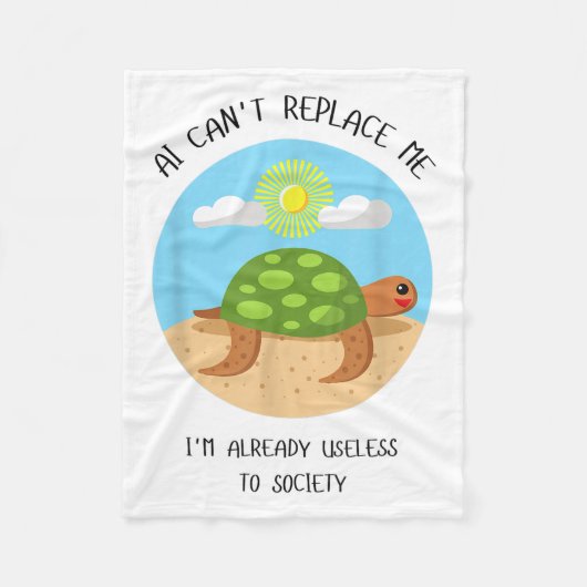 Ai Can't Replace Me I'm Already Useless To Funny D フリースブランケット (正面)