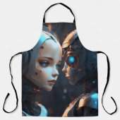 AI Chatbot顔 エプロン (正面)
