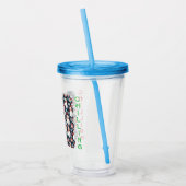 AI Chilling Snowman Pattern Acrylic Tumbler or Cup アクリルタンブラー (左)