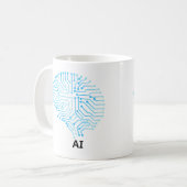 AI Coffee Mug – 未来的なテックインスパイアデザイン コーヒーマグカップ (正面左)